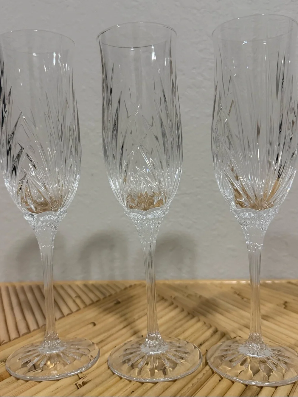 Cristal d’Arques Cortney 3-Flute Champagne Set 24% Lead Crystal Glasses France